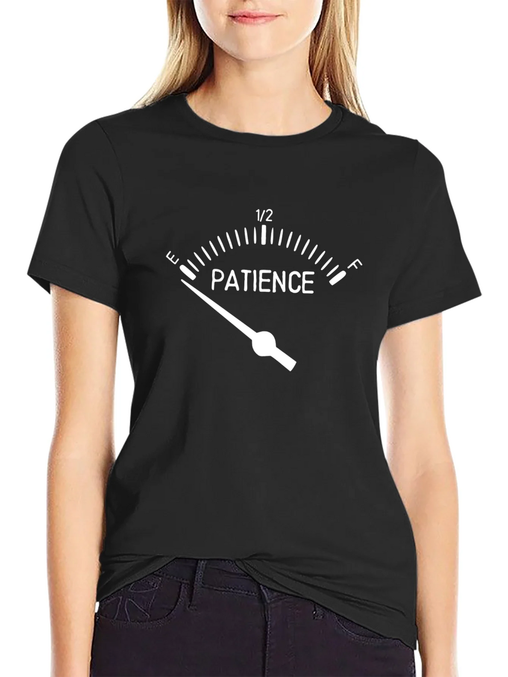 Patience Meter Graphic T-Shirt - Black