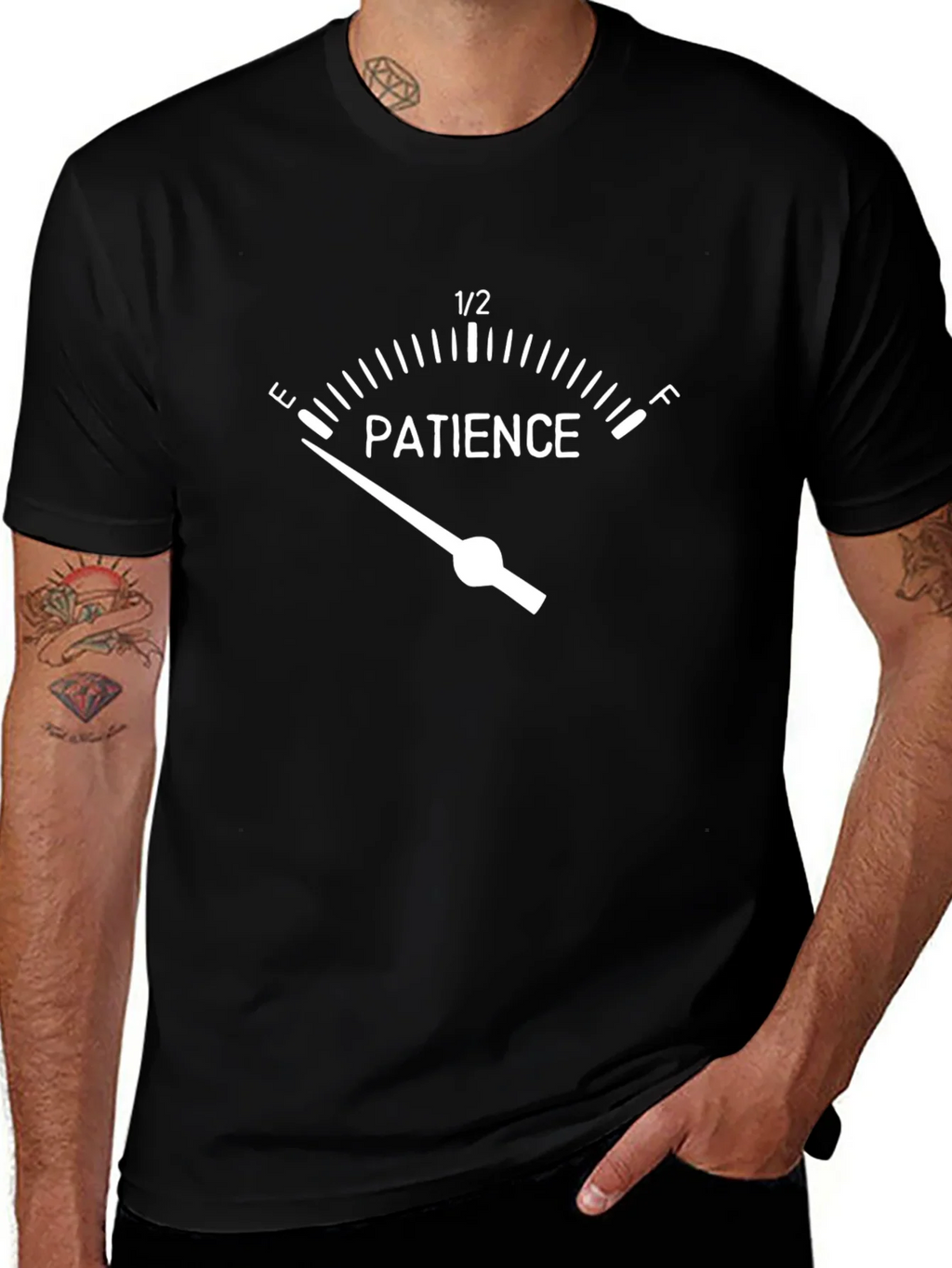 Patience Meter Graphic T-Shirt - Black