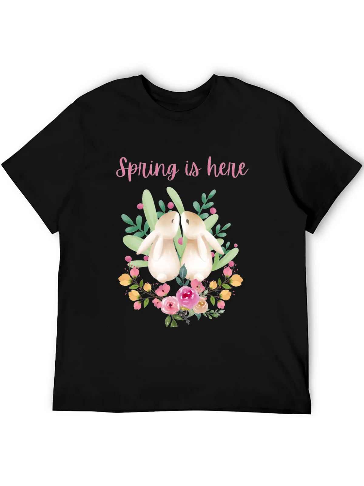 Spring is Here Easter Bunny Graphic Tee