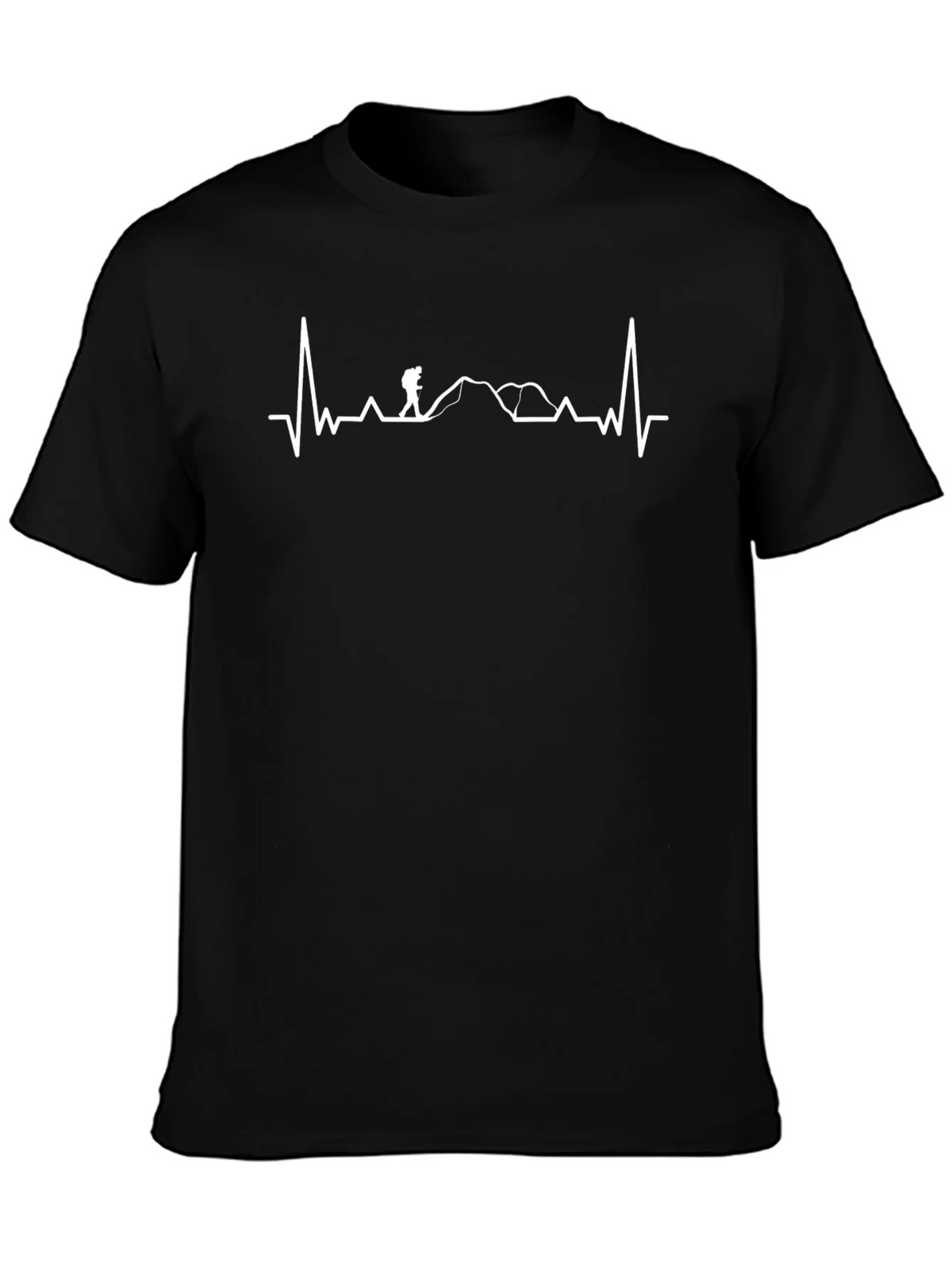 Hiking Heartbeat Graphic Tee - Black T-Shirt