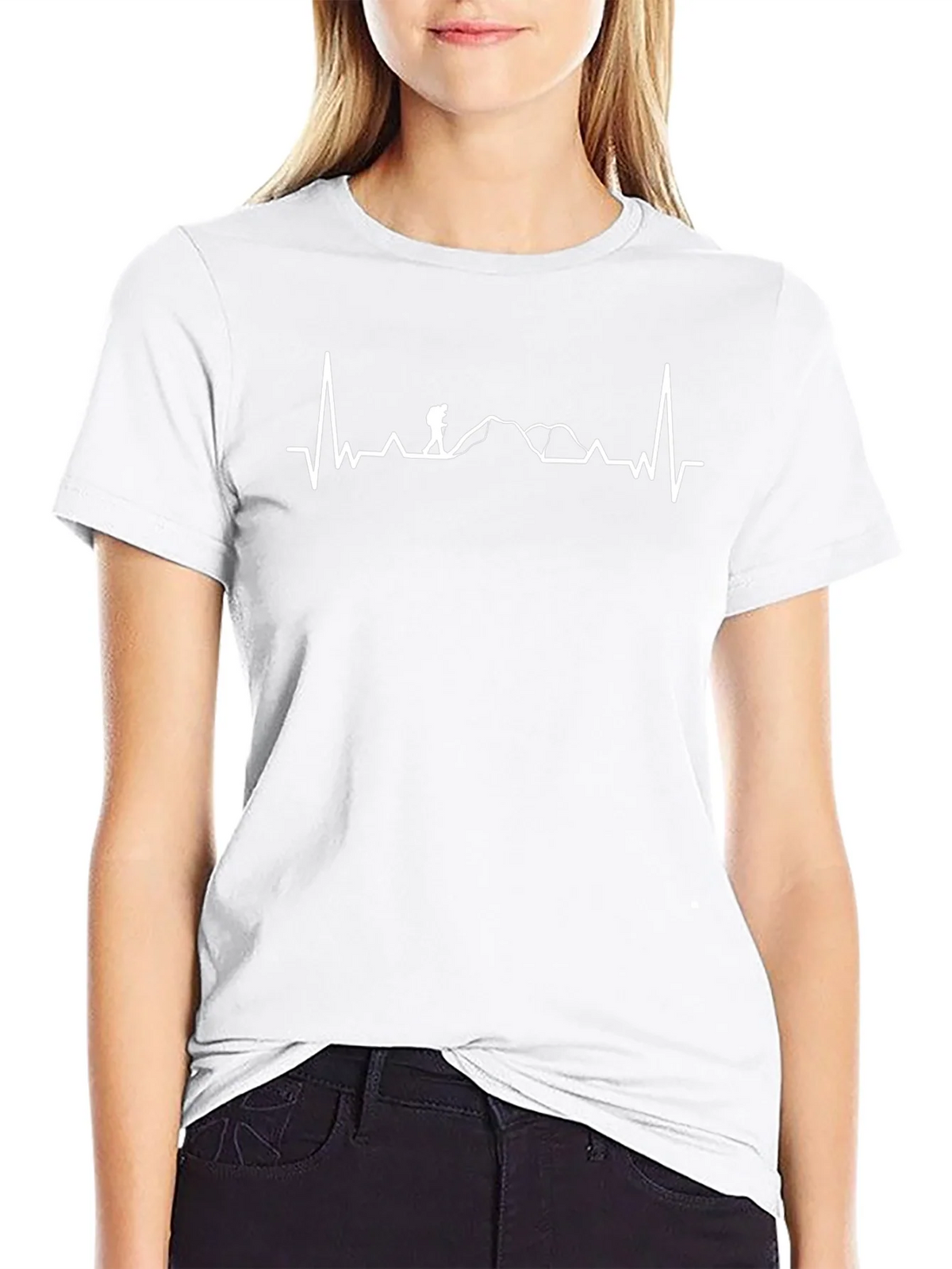Hiking Heartbeat Graphic Tee - Black T-Shirt