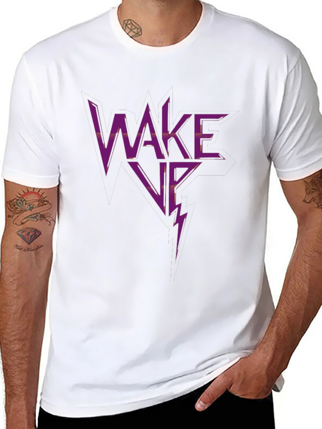 Wake Up Graphic Print Black T-Shirt