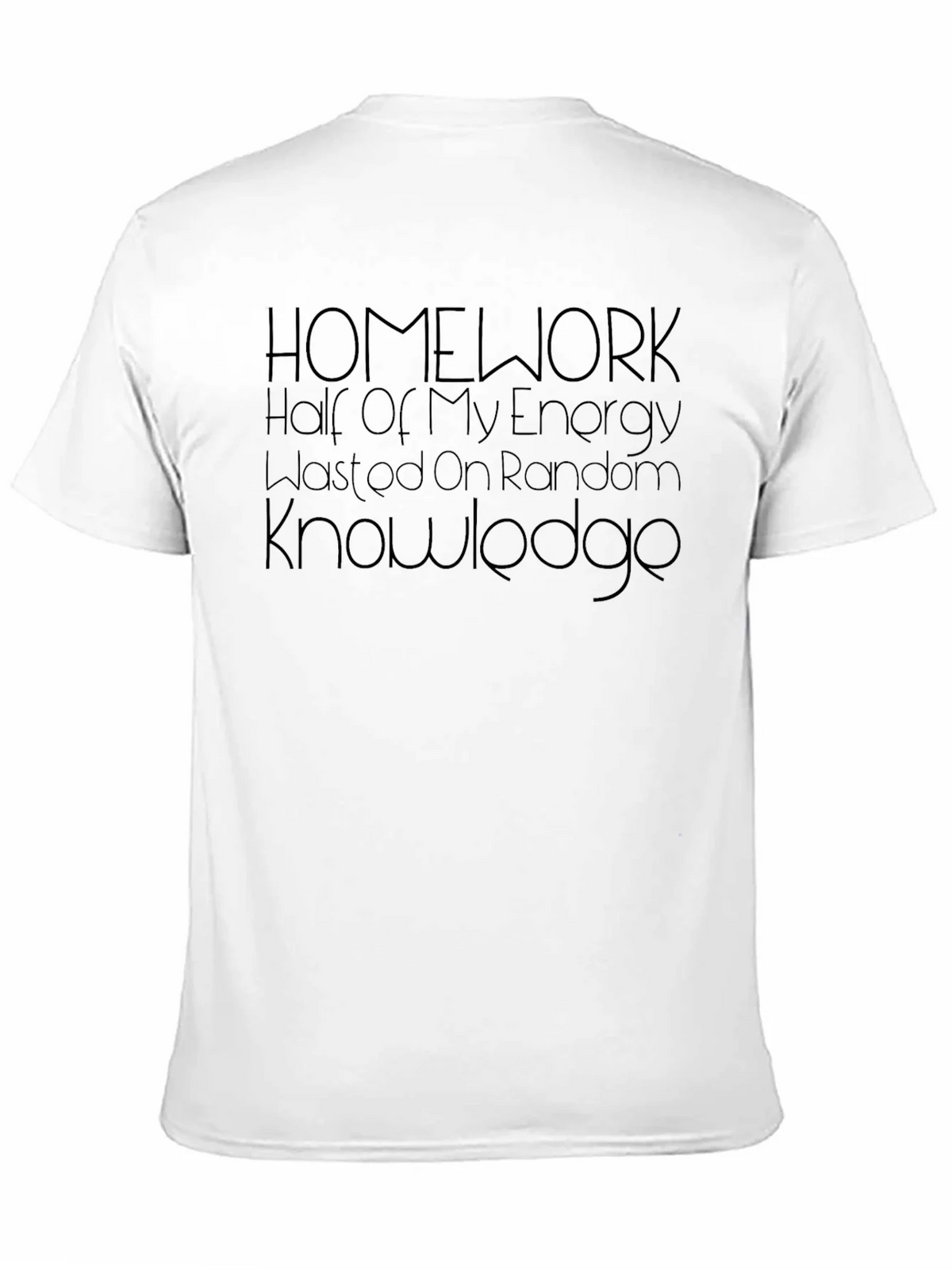 Homework Energy Random Knowledge Mens Black Tee