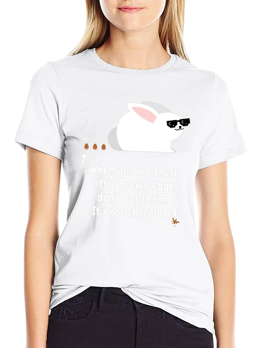 Funny Easter Bunny T-Shirt - Chocolate Egg Warning