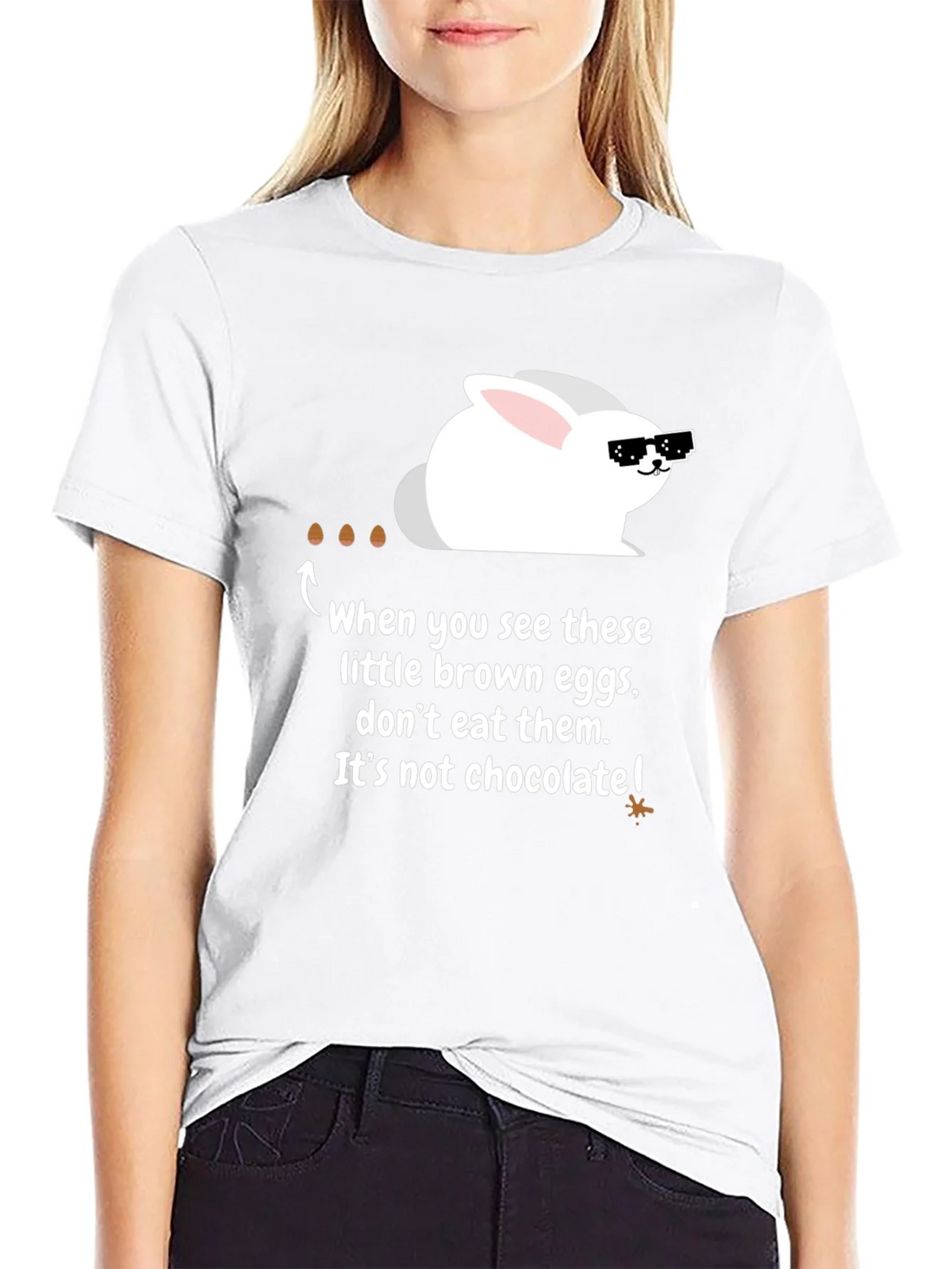 Funny Easter Bunny T-Shirt - Chocolate Egg Warning