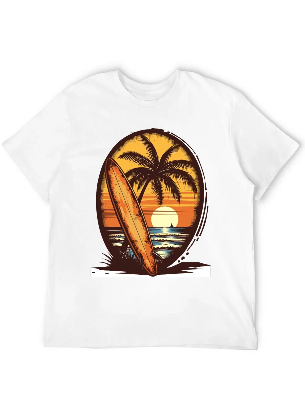 Sunset Surfboard Tee - Beach Vibes